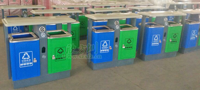 戶(hù)外鐵垃圾桶2分類(lèi)噴塑工廠(chǎng)制作圖
