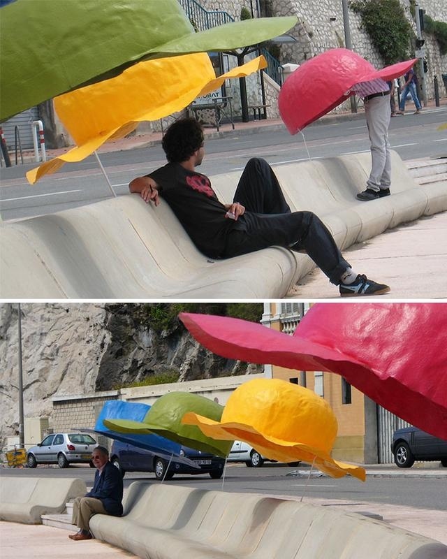 童趣創意設計七彩戶外休閑椅，能遮陽擋雨